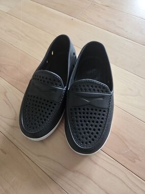 Floafers Kids Black Slip-On Perforated Casual Shoes